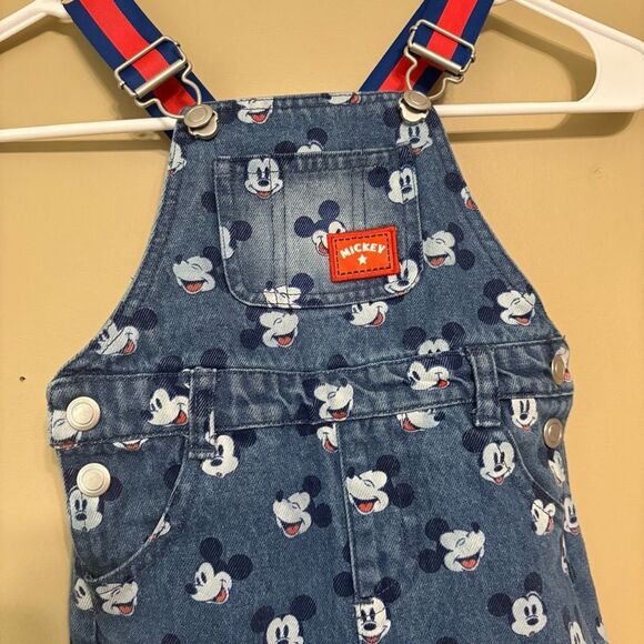 Disney Baby Mickey Mouse Print Denim Overalls 12-18 Months Baby Girl Baby Boy - Picture 10 of 12